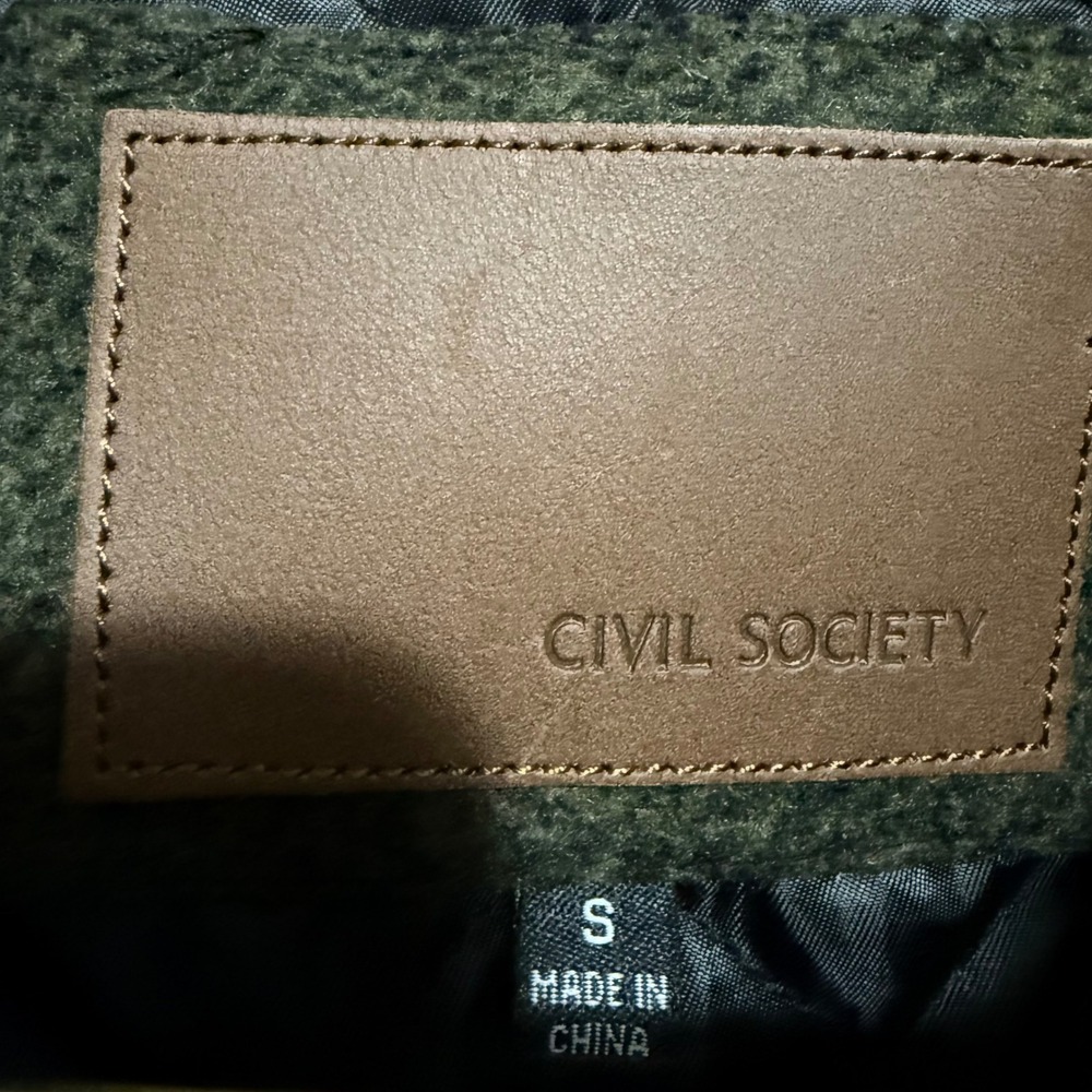 Men's Double-Breasted Wool Peacoat - Dark Olive (Tagged Size S, Fits Like XS) - Picture 4 of 10